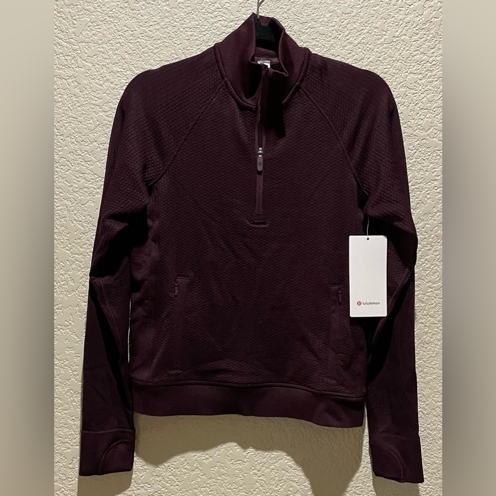 Lululemon NWT Engineered Warmth Half Zip Merino Wool Pullover Sweater Maroon 6